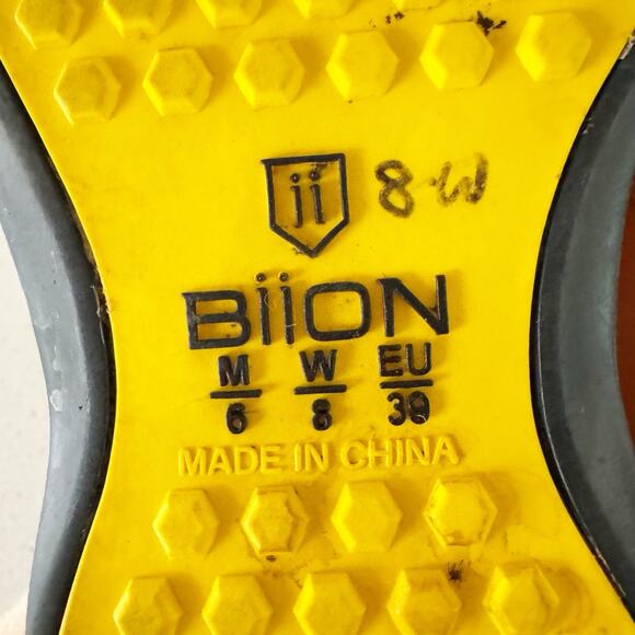 Biion Golf Oxford Spikeless Slip on Shoes Men's 6- Orange, Brown, Blue - Picture 7 of 7